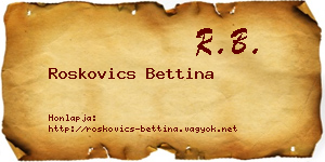 Roskovics Bettina névjegykártya